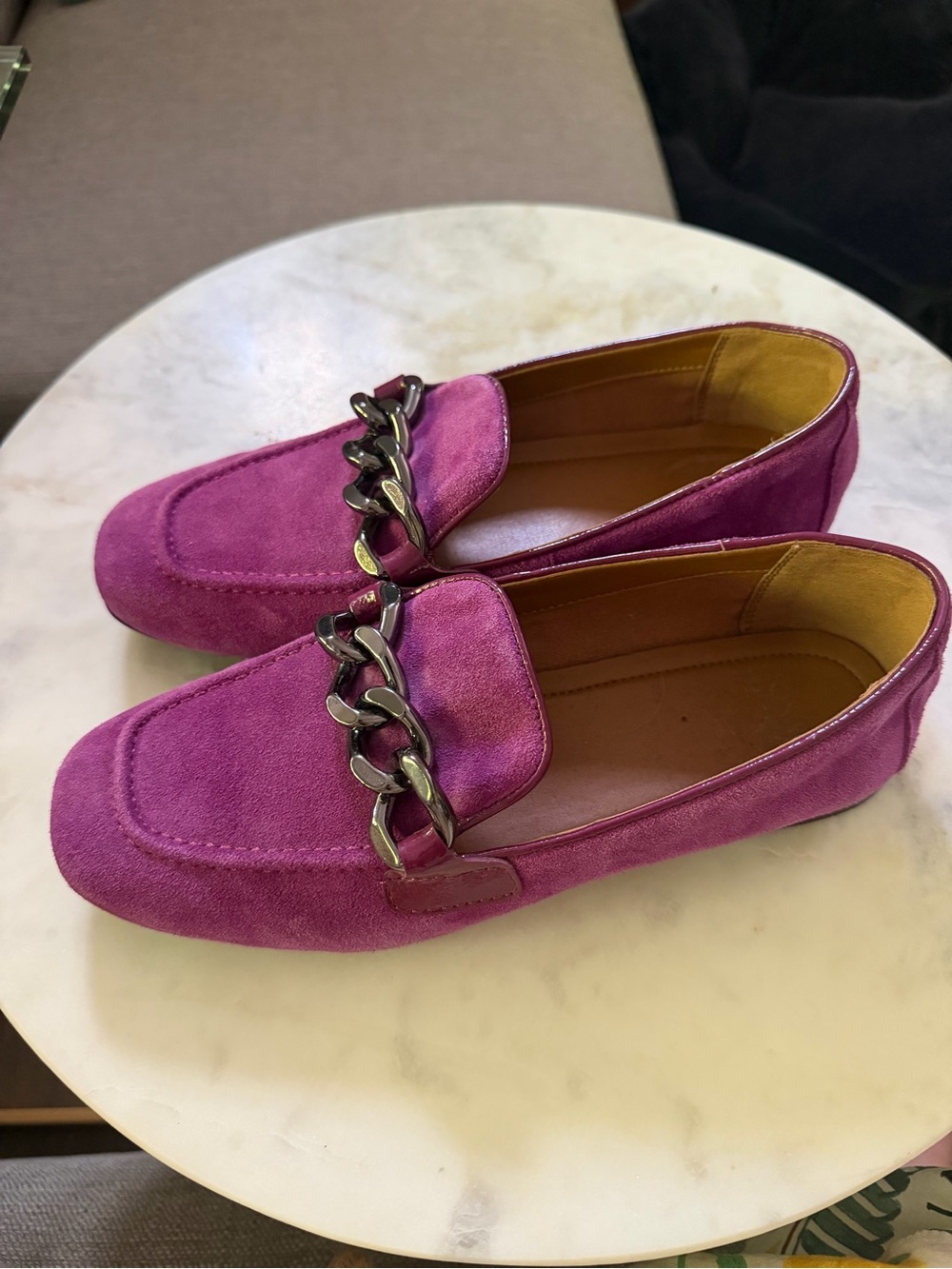 Women’s size 6.5 Donald Pliner Bethany slip on suede loafers purple - Picture 5 of 10